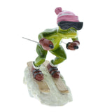 Maxbell Couple Frog Statue Tabletop Ornament Resin Skiing Frog Figurines Home Decor