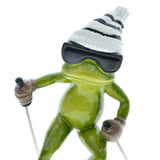 Maxbell Couple Frog Statue Tabletop Ornament Resin Skiing Frog Figurines Home Decor