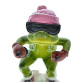 Maxbell Couple Frog Statue Tabletop Ornament Resin Skiing Frog Figurines Home Decor