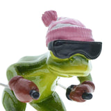 Maxbell Couple Frog Statue Tabletop Ornament Resin Skiing Frog Figurines Home Decor