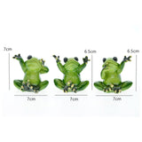 Maxbell 3Pcs Creative Frog Figurines Frog Sculpture Modern for Home Hotel Decoration
