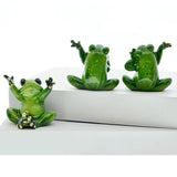 Maxbell 3Pcs Creative Frog Figurines Frog Sculpture Modern for Home Hotel Decoration