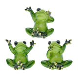 Maxbell 3Pcs Creative Frog Figurines Frog Sculpture Modern for Home Hotel Decoration