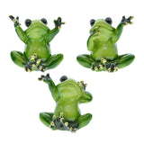 Maxbell 3Pcs Creative Frog Figurines Frog Sculpture Modern for Home Hotel Decoration