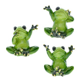 Maxbell 3Pcs Creative Frog Figurines Frog Sculpture Modern for Home Hotel Decoration