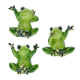 Maxbell 3Pcs Creative Frog Figurines Frog Sculpture Modern for Home Hotel Decoration