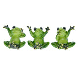 Maxbell 3Pcs Creative Frog Figurines Frog Sculpture Modern for Home Hotel Decoration