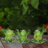 Maxbell 3Pcs Creative Frog Figurines Frog Sculpture Modern for Home Hotel Decoration