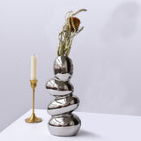 Maxbell Ceramic Vase Flower Pot Floral Arrangement Abstract Crafts for Desktop