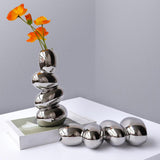 Maxbell Ceramic Vase Flower Pot Floral Arrangement Abstract Crafts for Desktop