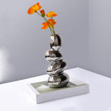 Maxbell Ceramic Vase Flower Pot Floral Arrangement Abstract Crafts for Desktop