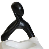 Maxbell Nordic Candle Holder Thinker Statue Resin Figurine Home Party Decoration Black Thinker