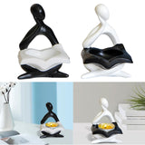 Maxbell Nordic Candle Holder Thinker Statue Resin Figurine Home Party Decoration Black Thinker