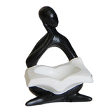 Maxbell Nordic Candle Holder Thinker Statue Resin Figurine Home Party Decoration Black Thinker