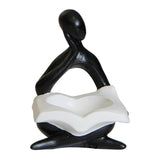 Maxbell Nordic Candle Holder Thinker Statue Resin Figurine Home Party Decoration Black Thinker