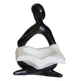 Maxbell Nordic Candle Holder Thinker Statue Resin Figurine Home Party Decoration Black Thinker