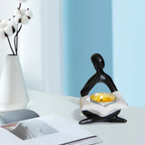 Maxbell Nordic Candle Holder Thinker Statue Resin Figurine Home Party Decoration Black Thinker