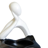 Maxbell Nordic Candle Holder Thinker Statue Resin Figurine Home Party Decoration White Thinker