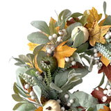 Maxbell Artificial Fall Pumpkin Wreath Harvest Decoration Home Door Halloween