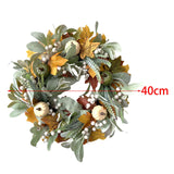 Maxbell Artificial Fall Pumpkin Wreath Harvest Decoration Home Door Halloween