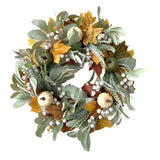 Maxbell Artificial Fall Pumpkin Wreath Harvest Decoration Home Door Halloween
