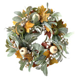 Maxbell Artificial Fall Pumpkin Wreath Harvest Decoration Home Door Halloween