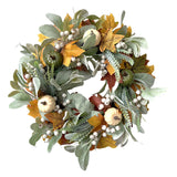 Maxbell Artificial Fall Pumpkin Wreath Harvest Decoration Home Door Halloween