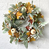 Maxbell Artificial Fall Pumpkin Wreath Harvest Decoration Home Door Halloween