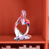 Maxbell Thinker Statue Figurine Sculpture Collectible for Table Bookshelf Decoration 7.7cmx5.6cmx12cm