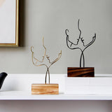 Maxbell Abstract Face Sculpture Creative Couple Statue Ornament Decoration Black