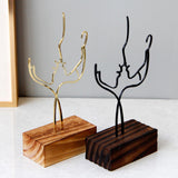 Maxbell Abstract Face Sculpture Creative Couple Statue Ornament Decoration Black