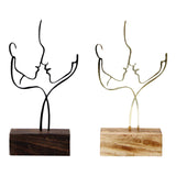 Maxbell Abstract Face Sculpture Creative Couple Statue Ornament Decoration Black