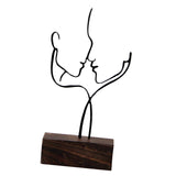 Maxbell Abstract Face Sculpture Creative Couple Statue Ornament Decoration Black