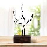Maxbell Abstract Face Sculpture Creative Couple Statue Ornament Decoration Black