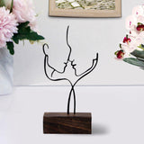 Maxbell Abstract Face Sculpture Creative Couple Statue Ornament Decoration Black