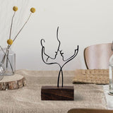 Maxbell Abstract Face Sculpture Creative Couple Statue Ornament Decoration Black