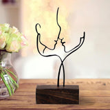 Maxbell Abstract Face Sculpture Creative Couple Statue Ornament Decoration Black