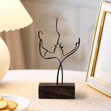 Maxbell Abstract Face Sculpture Creative Couple Statue Ornament Decoration Black