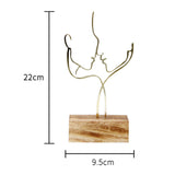 Maxbell Abstract Face Sculpture Creative Couple Statue Ornament Decoration Gold