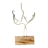 Maxbell Abstract Face Sculpture Creative Couple Statue Ornament Decoration Gold