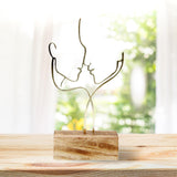 Maxbell Abstract Face Sculpture Creative Couple Statue Ornament Decoration Gold