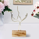 Maxbell Abstract Face Sculpture Creative Couple Statue Ornament Decoration Gold