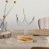 Maxbell Abstract Face Sculpture Creative Couple Statue Ornament Decoration Gold