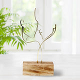 Maxbell Abstract Face Sculpture Creative Couple Statue Ornament Decoration Gold