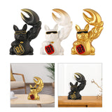 Maxbell Creative Big Arm Lucky Dog Figurine Resin Statue Crafts Decoration Desk Black