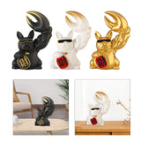 Maxbell Creative Big Arm Lucky Dog Figurine Resin Statue Crafts Decoration Desk Black