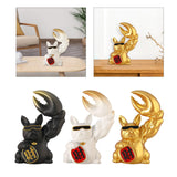 Maxbell Creative Big Arm Lucky Dog Figurine Resin Statue Crafts Decoration Desk Black