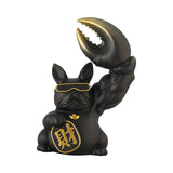 Maxbell Creative Big Arm Lucky Dog Figurine Resin Statue Crafts Decoration Desk Black