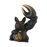 Maxbell Creative Big Arm Lucky Dog Figurine Resin Statue Crafts Decoration Desk Black