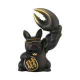 Maxbell Creative Big Arm Lucky Dog Figurine Resin Statue Crafts Decoration Desk Black